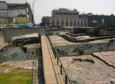 Reste vom Tempelbezirk der Stadt Tenochtitln